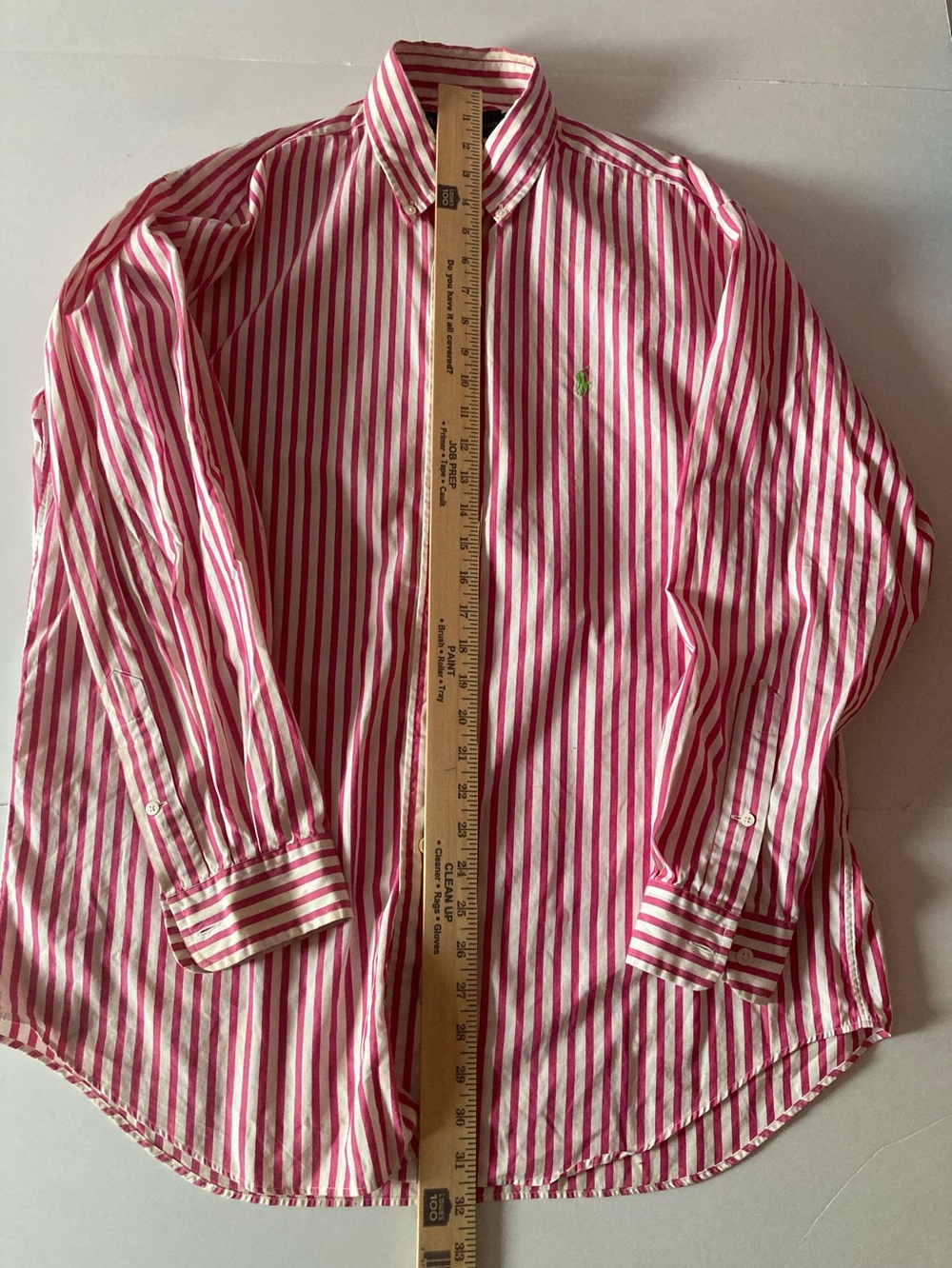 Ralph Lauren SZ M Red and White Striped Cotton Button-Down Shirt - Picture 8 of 9